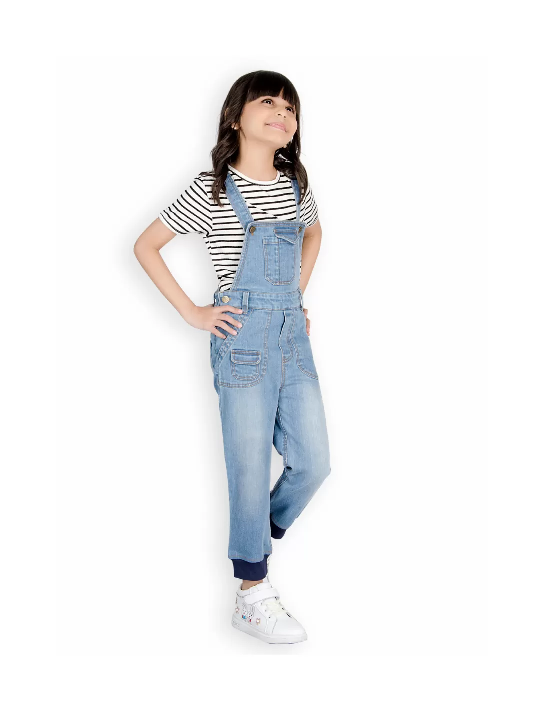 Naughty Dungaree® Girls Joggers Denim Dungaree