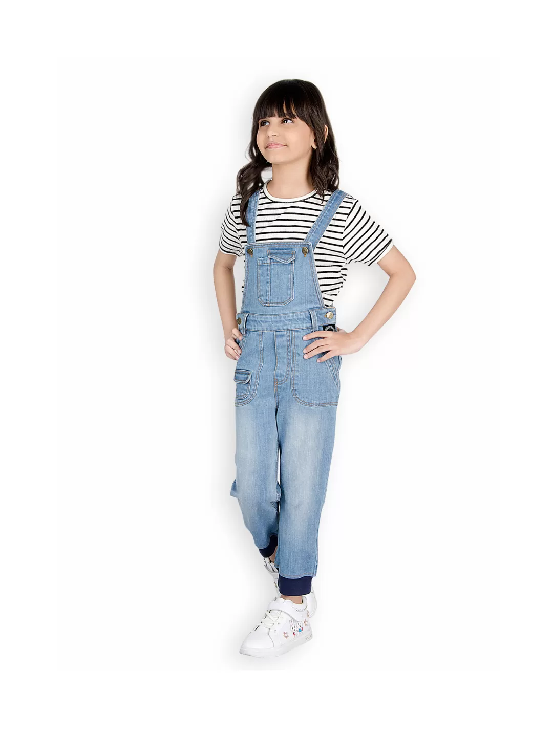 Naughty Dungaree® Girls Joggers Denim Dungaree