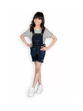 Naughty Dungaree® Girls Midnight Blue Denim Playsuit