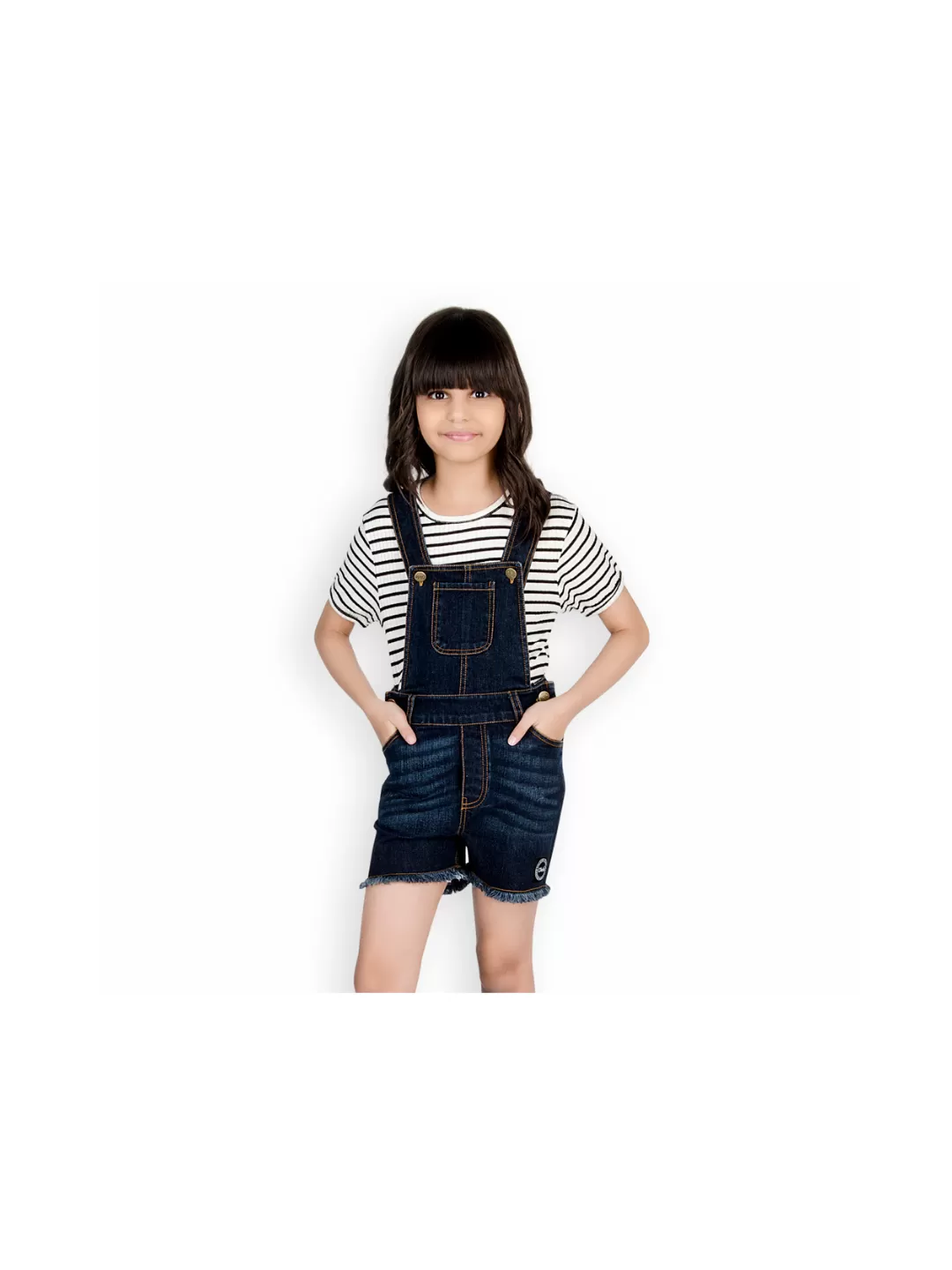 Naughty Dungaree® Girls Midnight Blue Denim Playsuit