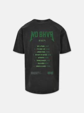 On Tour Acid Wash Green Print Tee (Black)