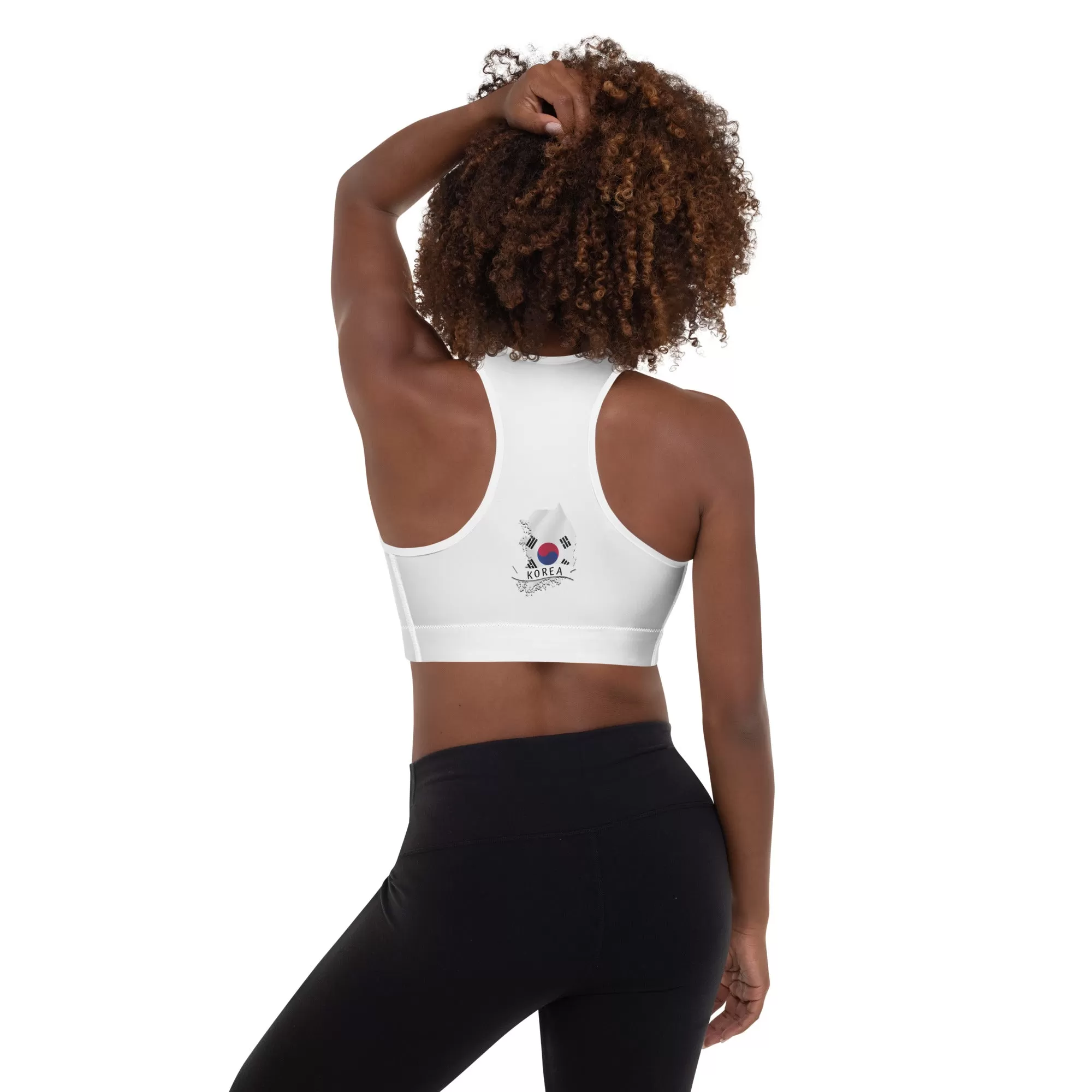 Padded Sports Bra With South Korean Flag