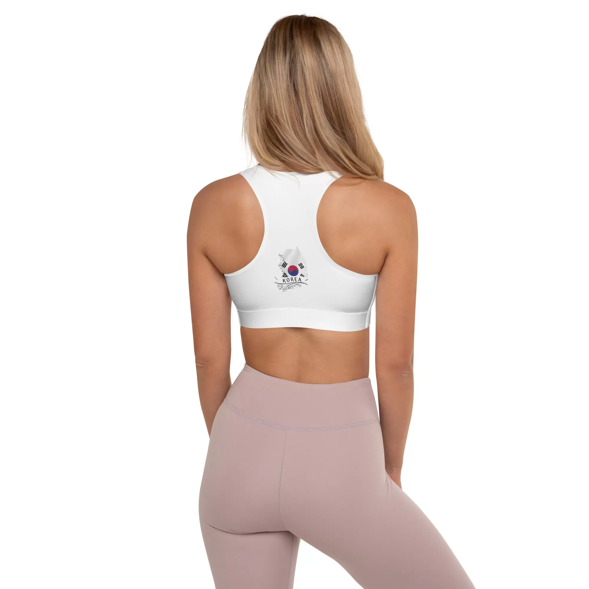 Padded Sports Bra With South Korean Flag