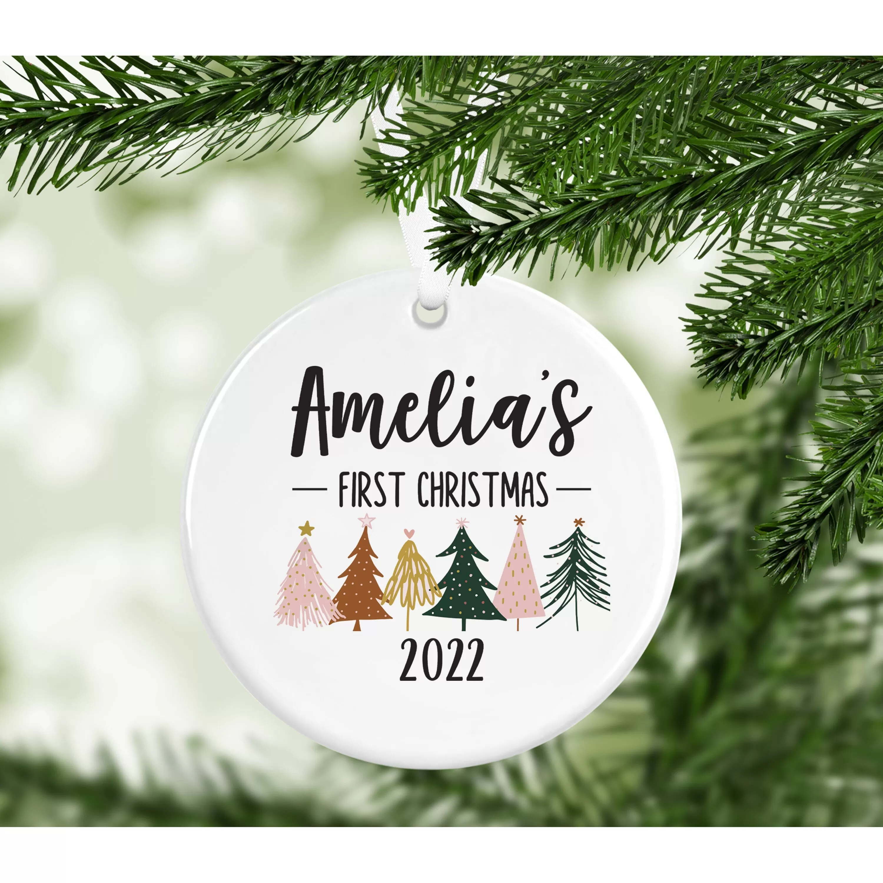 Personalized First Christmas Baby Ornament