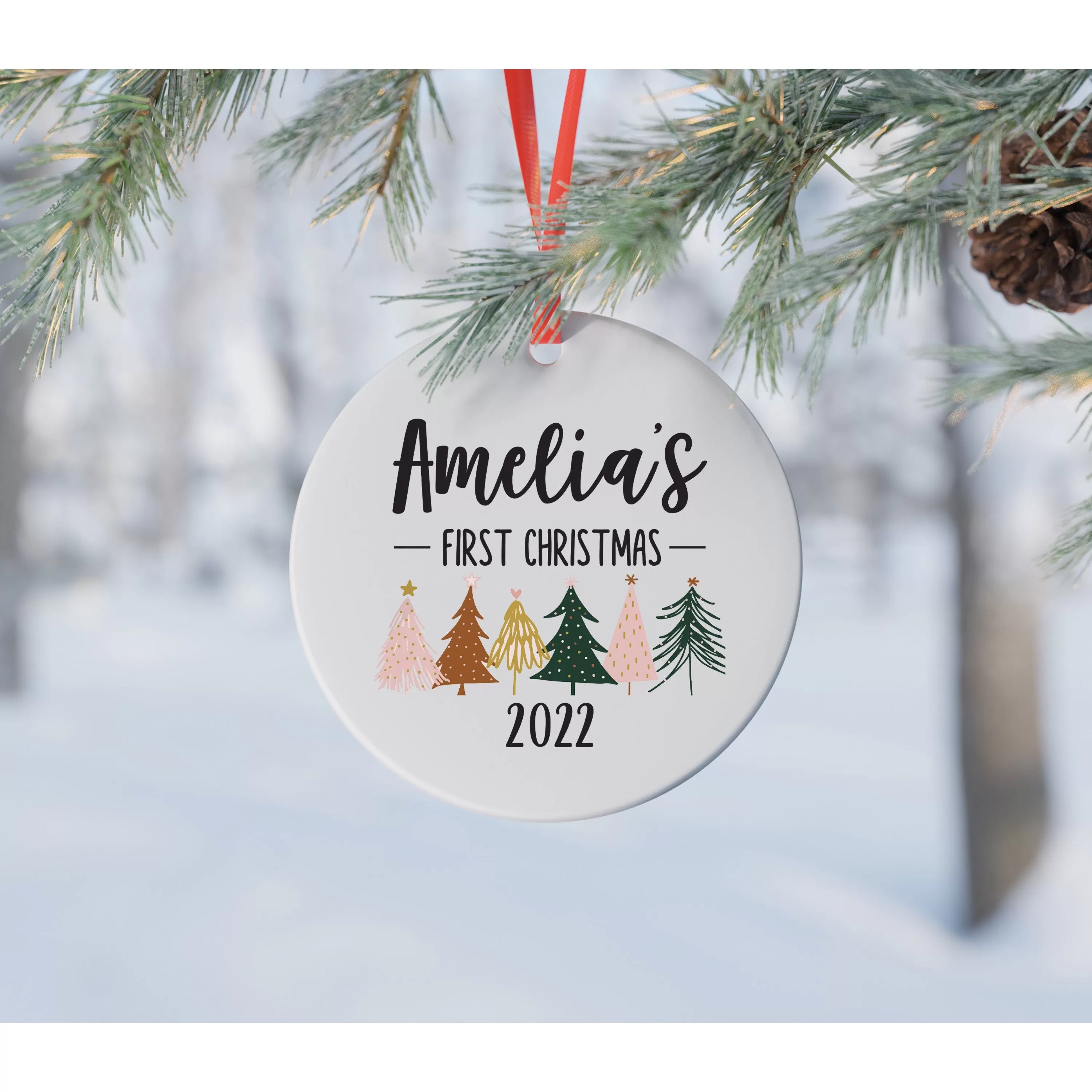 Personalized First Christmas Baby Ornament