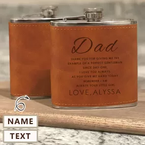 Personalized Leather Flask 6 OZ Custom Text&Name Hip Flask for Father's Day Gift for Dad Personalized Gift for Him