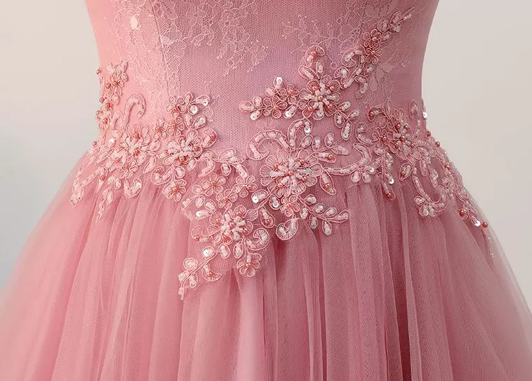 Pink Straps Homecoming Dress Cheap Party Lace Homecoming Dress ER205