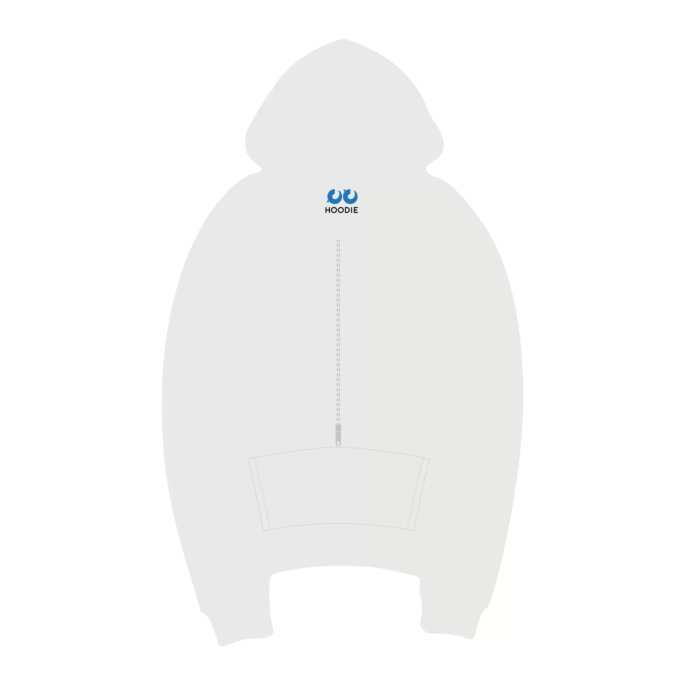 Plain Unisex Half Zip Hoodie