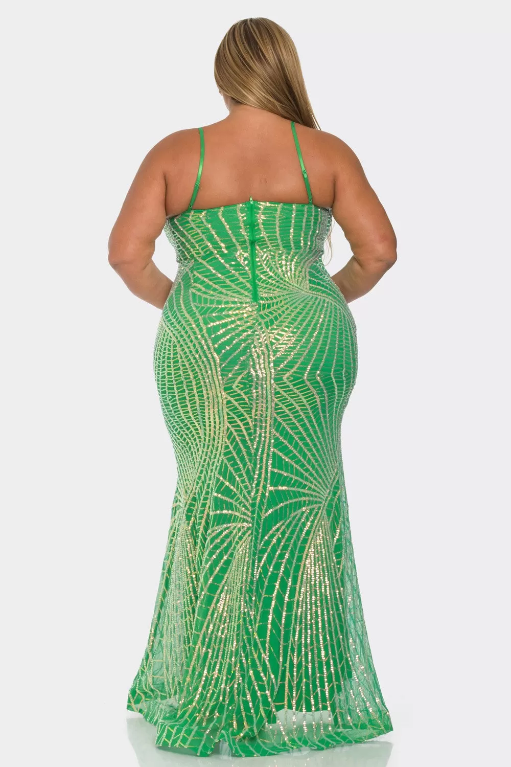 PLUS SIZE SEQUIN MERMAID MAXI DRESS