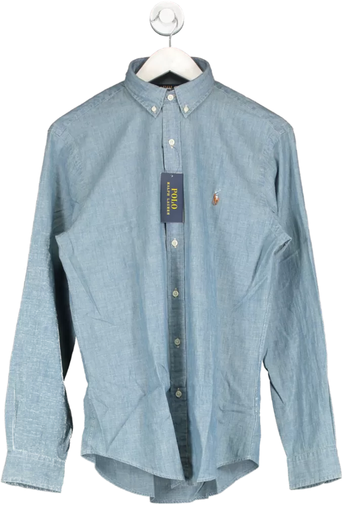 Polo Ralph Lauren Blue Slim Fit Chambray Shirt UK M