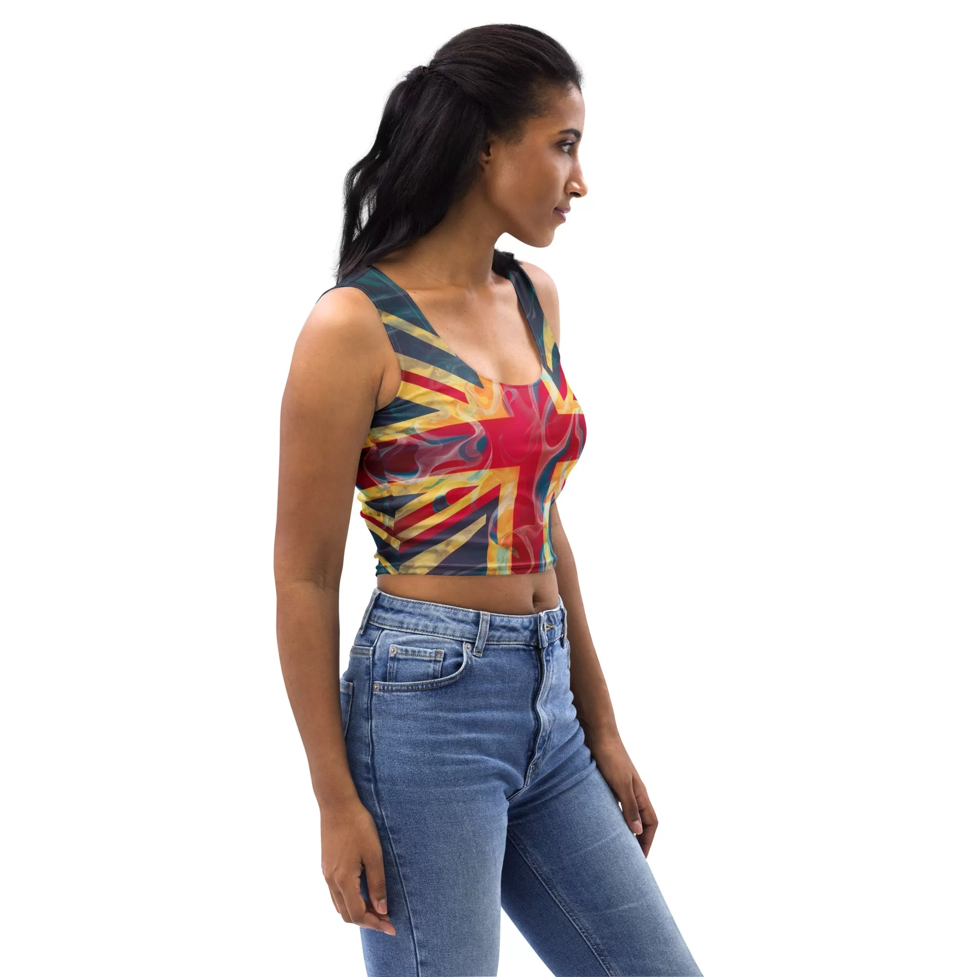 Psychedelic Union Jack Crop Top