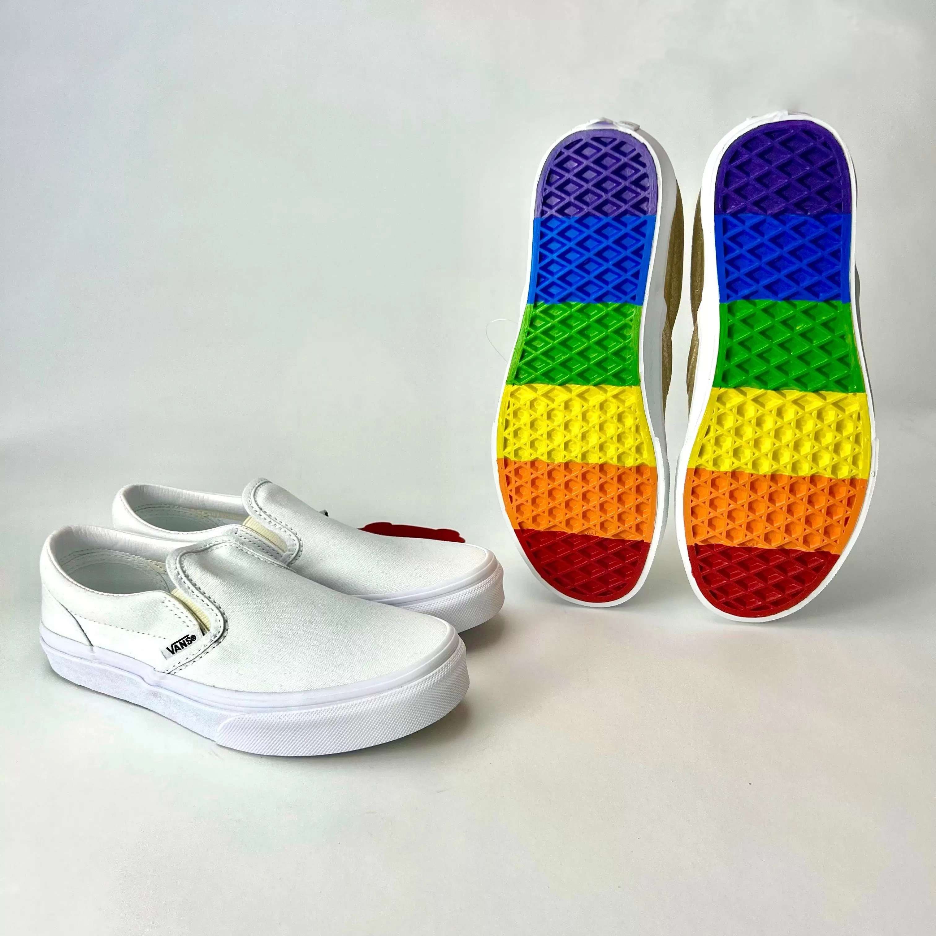 Rainbow Bottom Vans