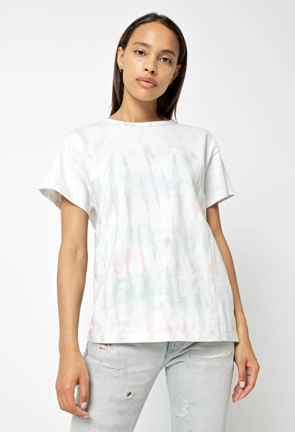 Reconstructed Oversized Tie Dye Tee / Sand Dollar