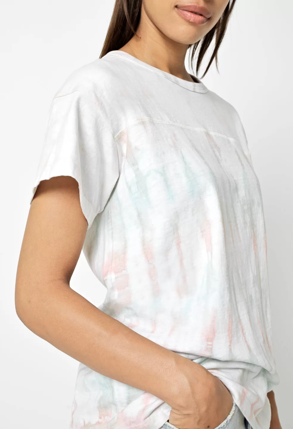 Reconstructed Oversized Tie Dye Tee / Sand Dollar