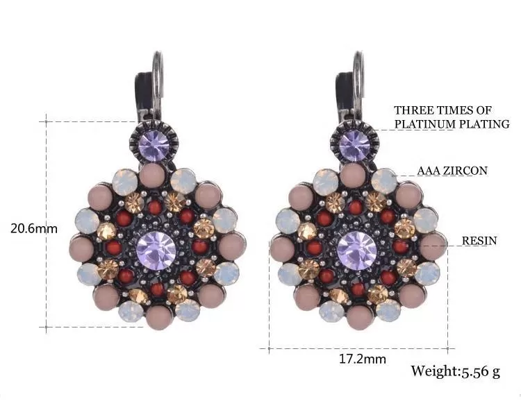 Resin Beads Ethnic Vintage Earring For Women Girls