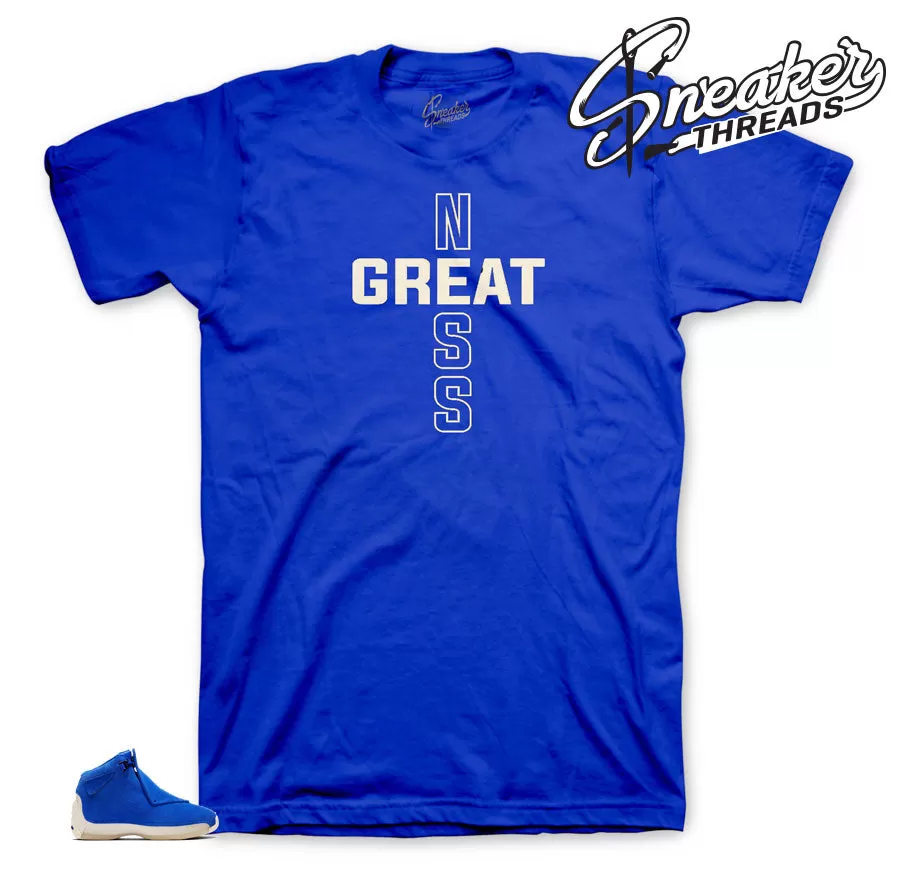 Retro 18 Blue Suede Greatness Cross Shirt