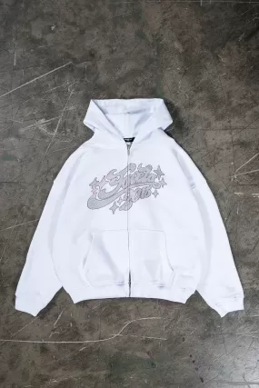 RHINESTONE 2015 WHITE FRONTZIP