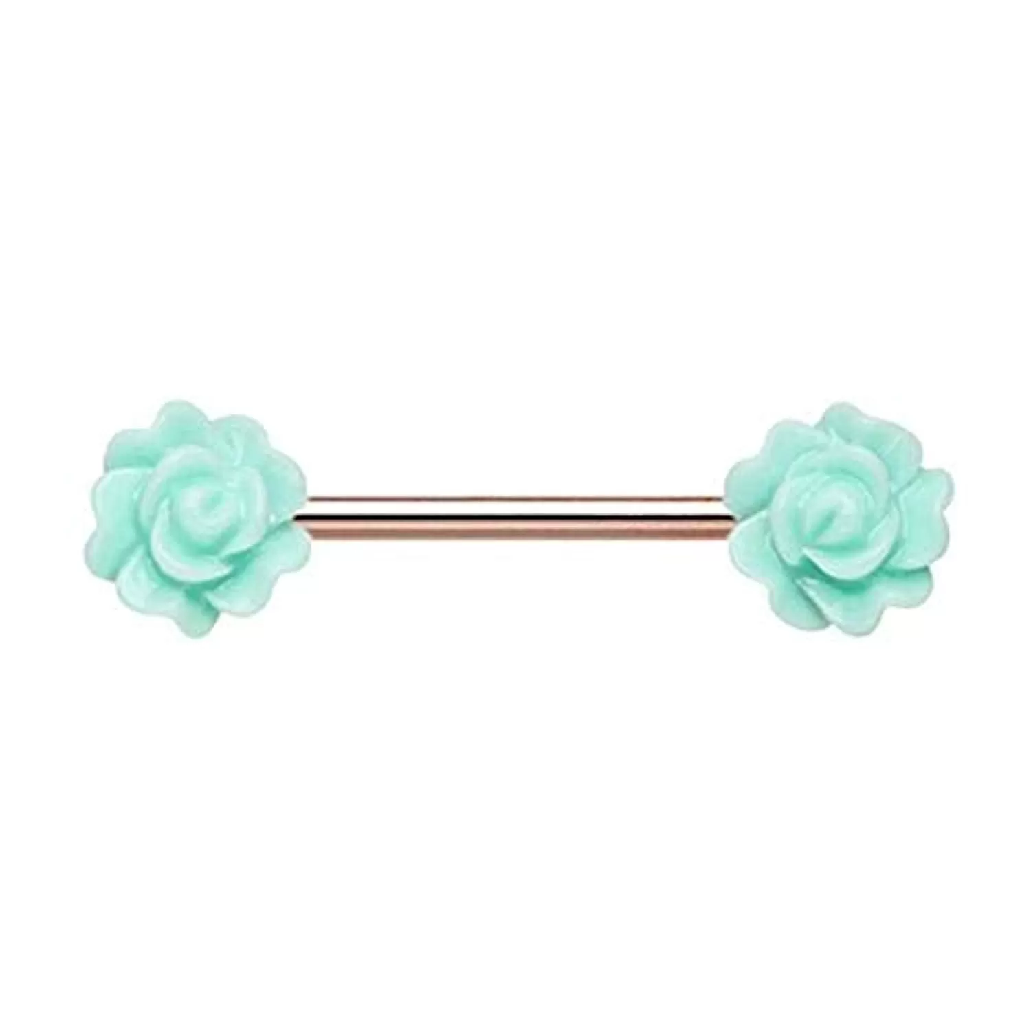 Rose Gold Acrylic Rose WildKlass Nipple Barbell Ring