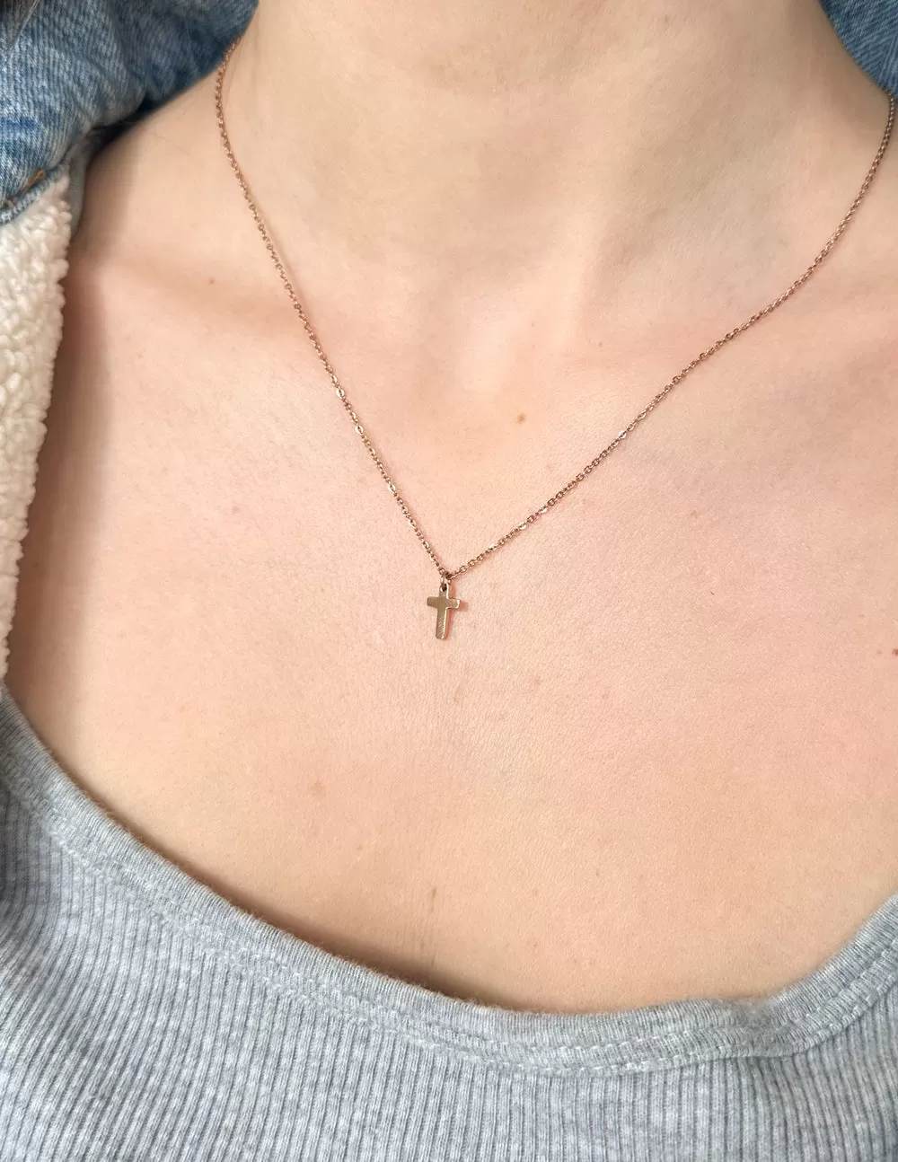 Rose Gold Cross Necklace