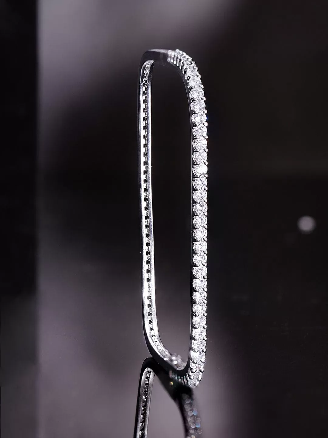 Rubans Rhodium plated Zirconia studded dainty Classy Bracelet