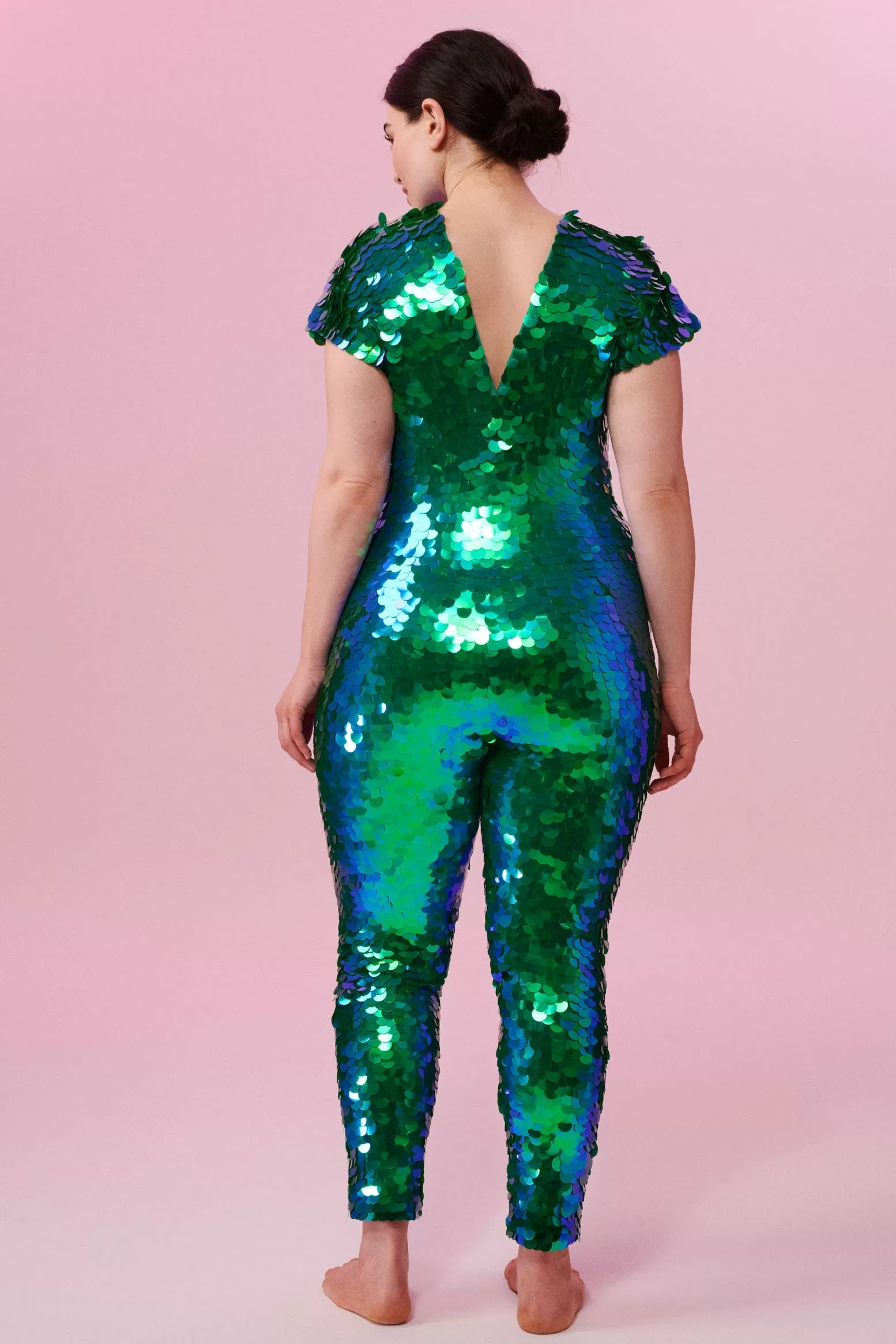 SALE APHRODITE SEQUIN JUMPSUIT - EMERALD