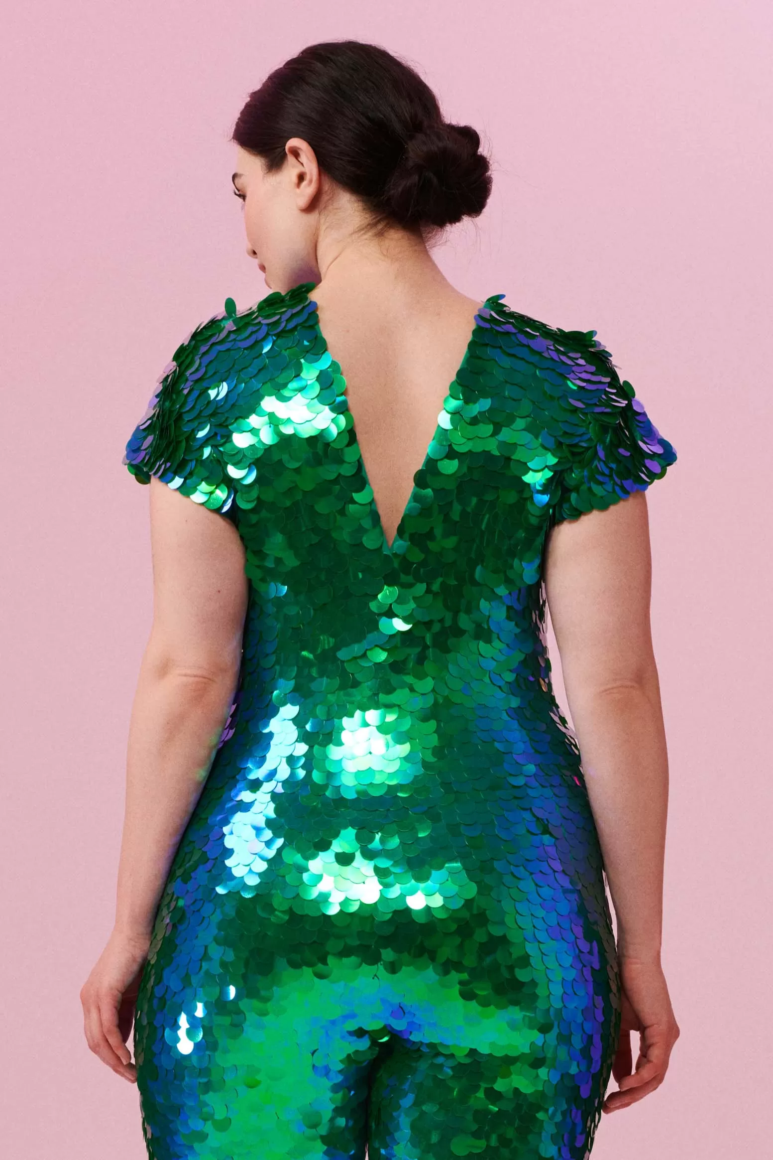 SALE APHRODITE SEQUIN JUMPSUIT - EMERALD