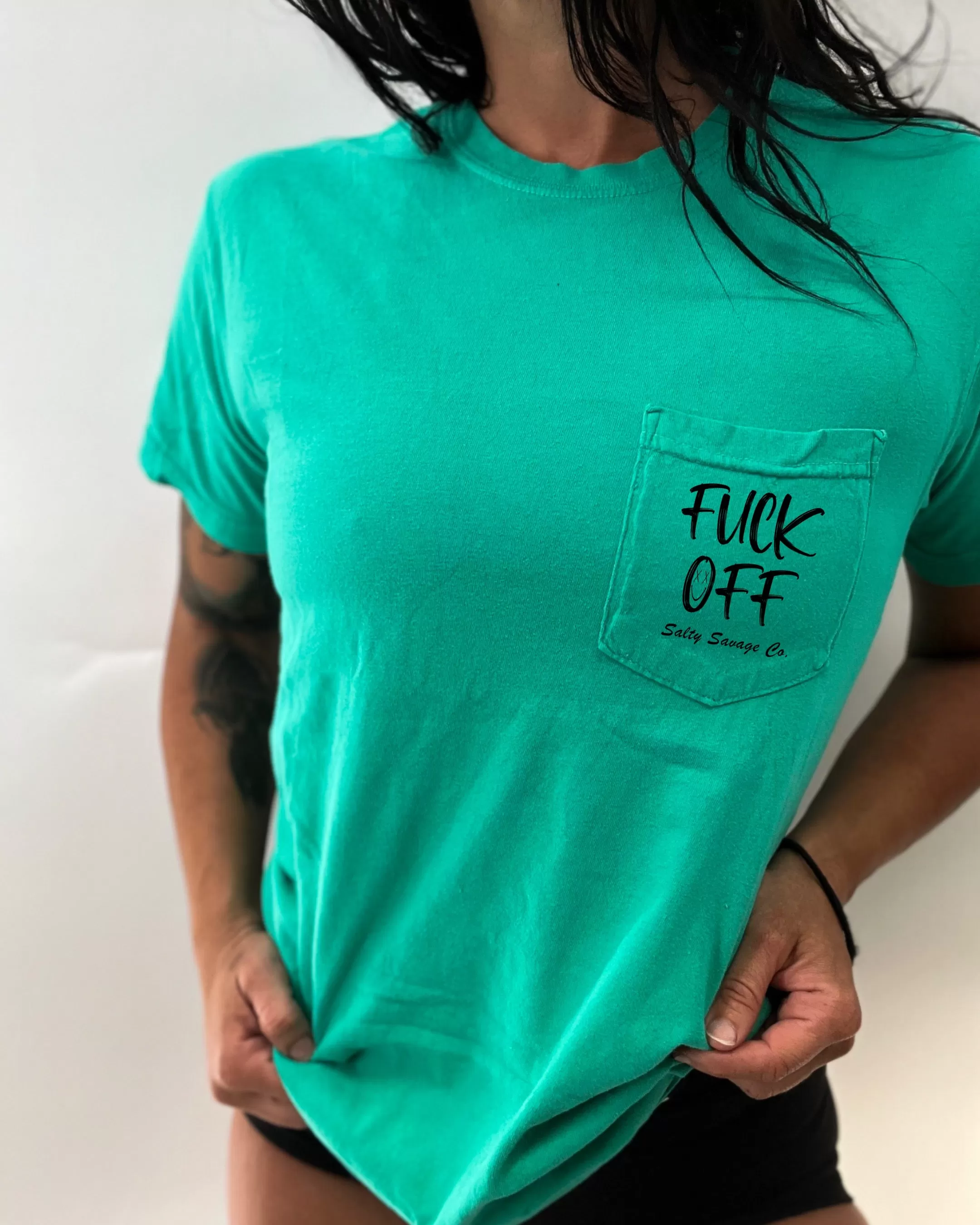 Salty Savage "Fuck Off" Pocket Tee | Basic