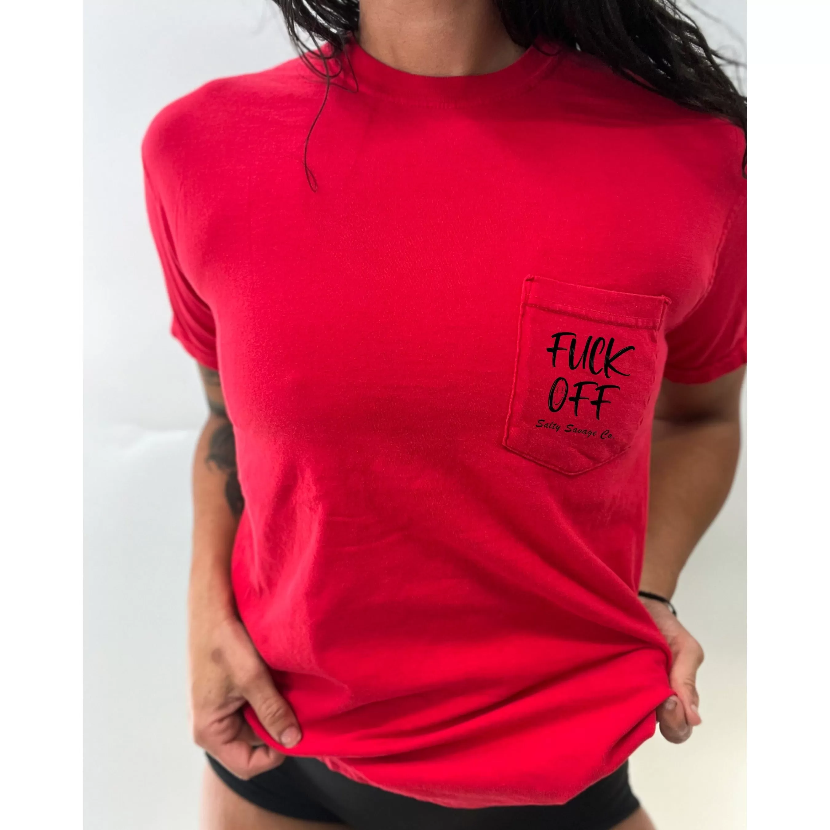 Salty Savage "Fuck Off" Pocket Tee | Basic