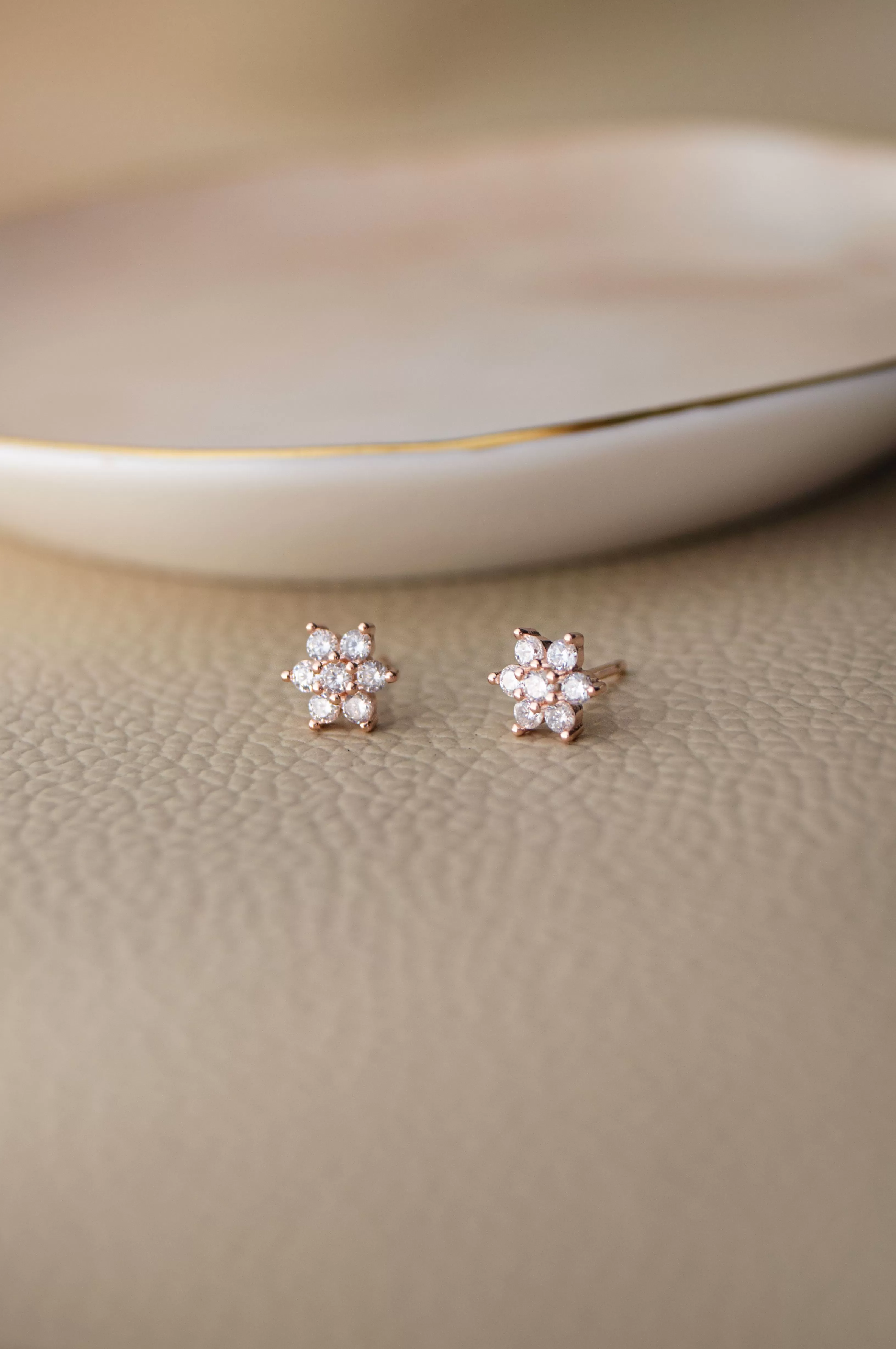 Shinning Flower Nakshatra Sterling Silver Stud Earrings