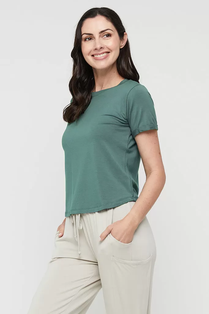 Shorter Bamboo Tee - Silver Pine