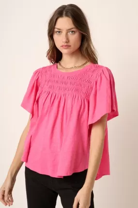 Smocked Flutter Sleeve Top