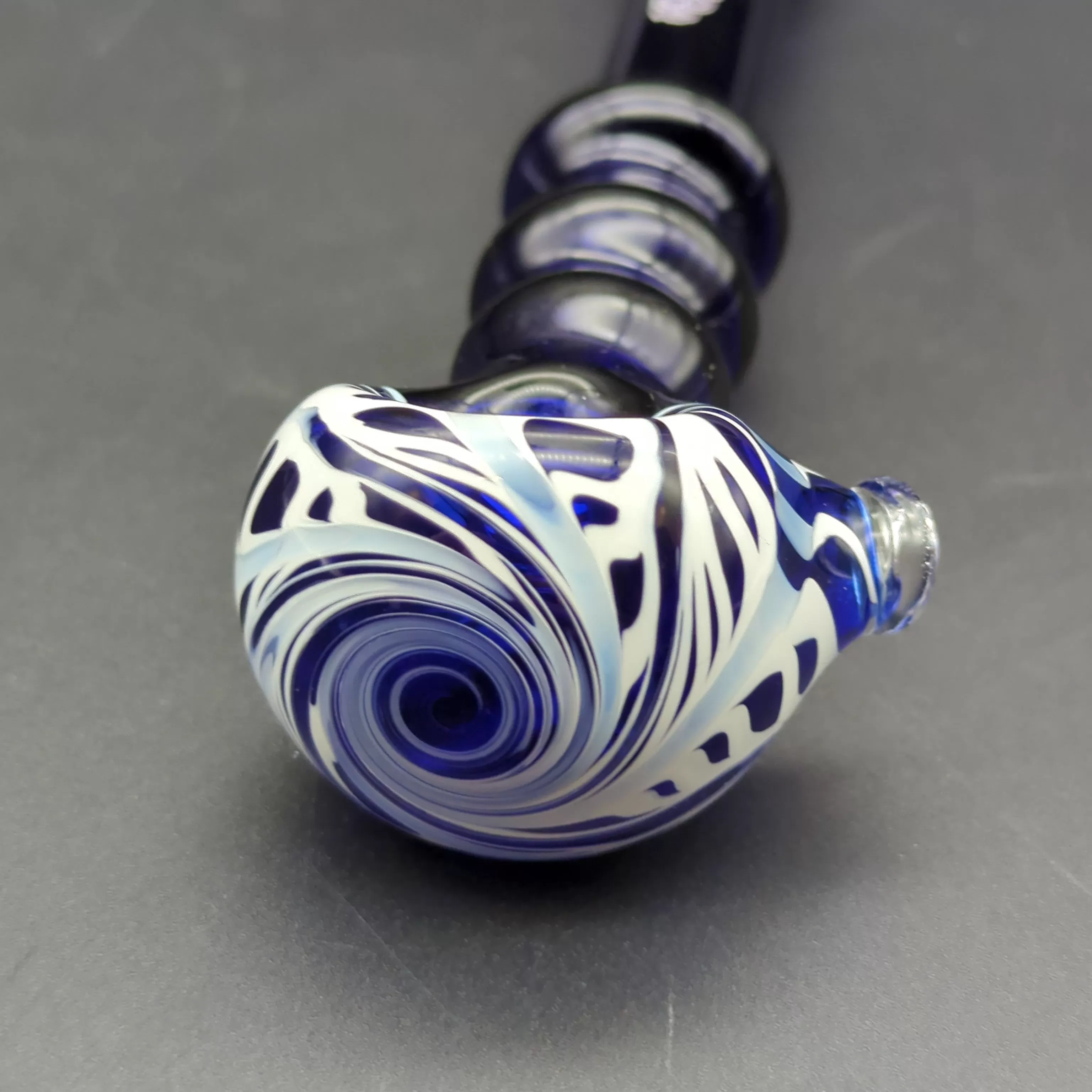 Sqwash Glass 7.25 Long Hand Pipe Webbed Design