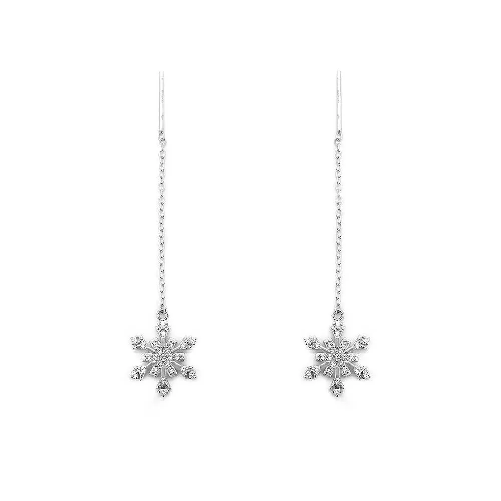 Stellar Snowflakes Threaded Earrings