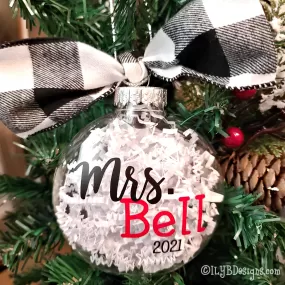 Teacher "Nice List" Christmas Ornament | Personalized