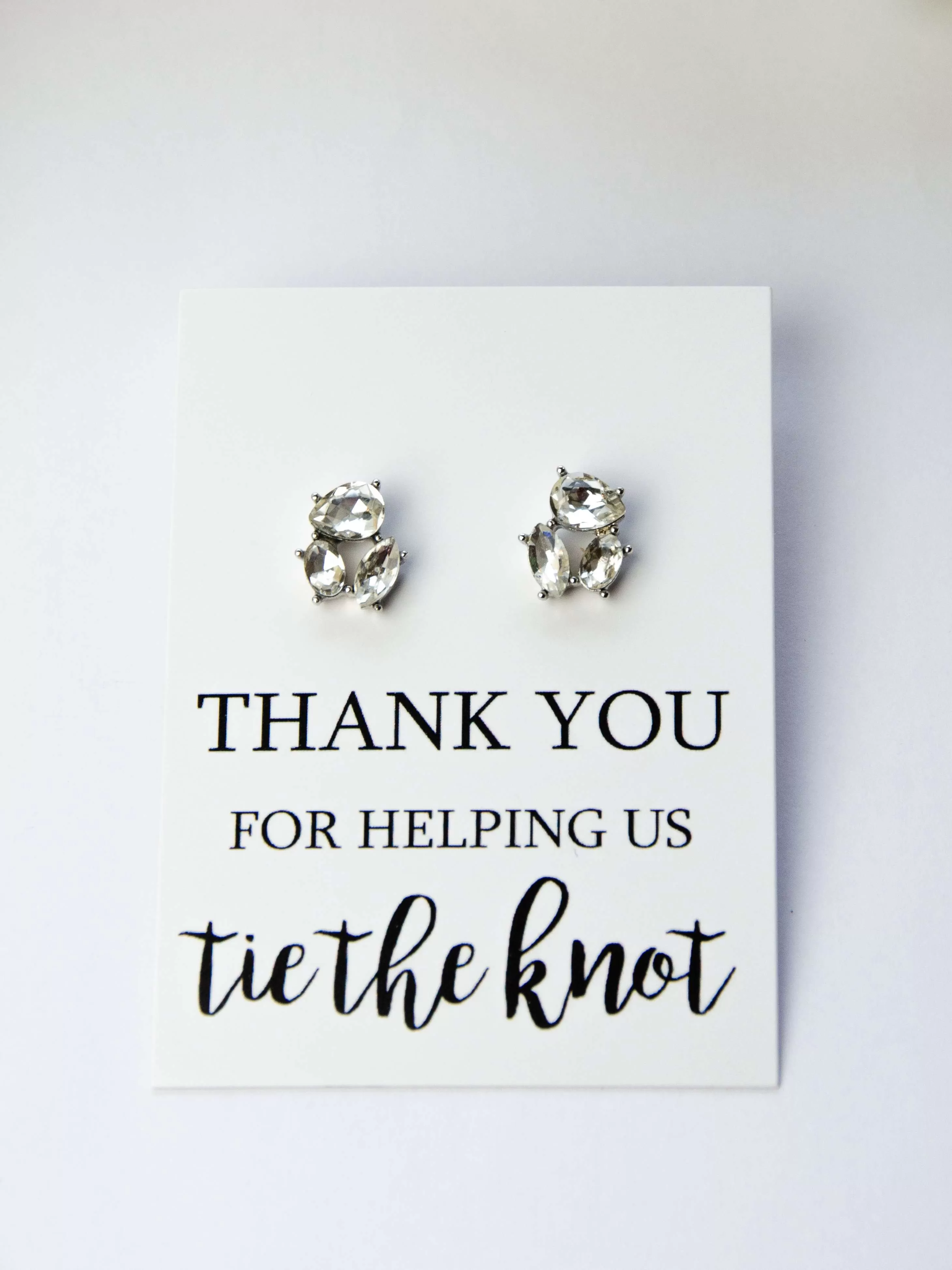 Thank You Tie the Knot Bridesmaid Proposal Jewel Earrings