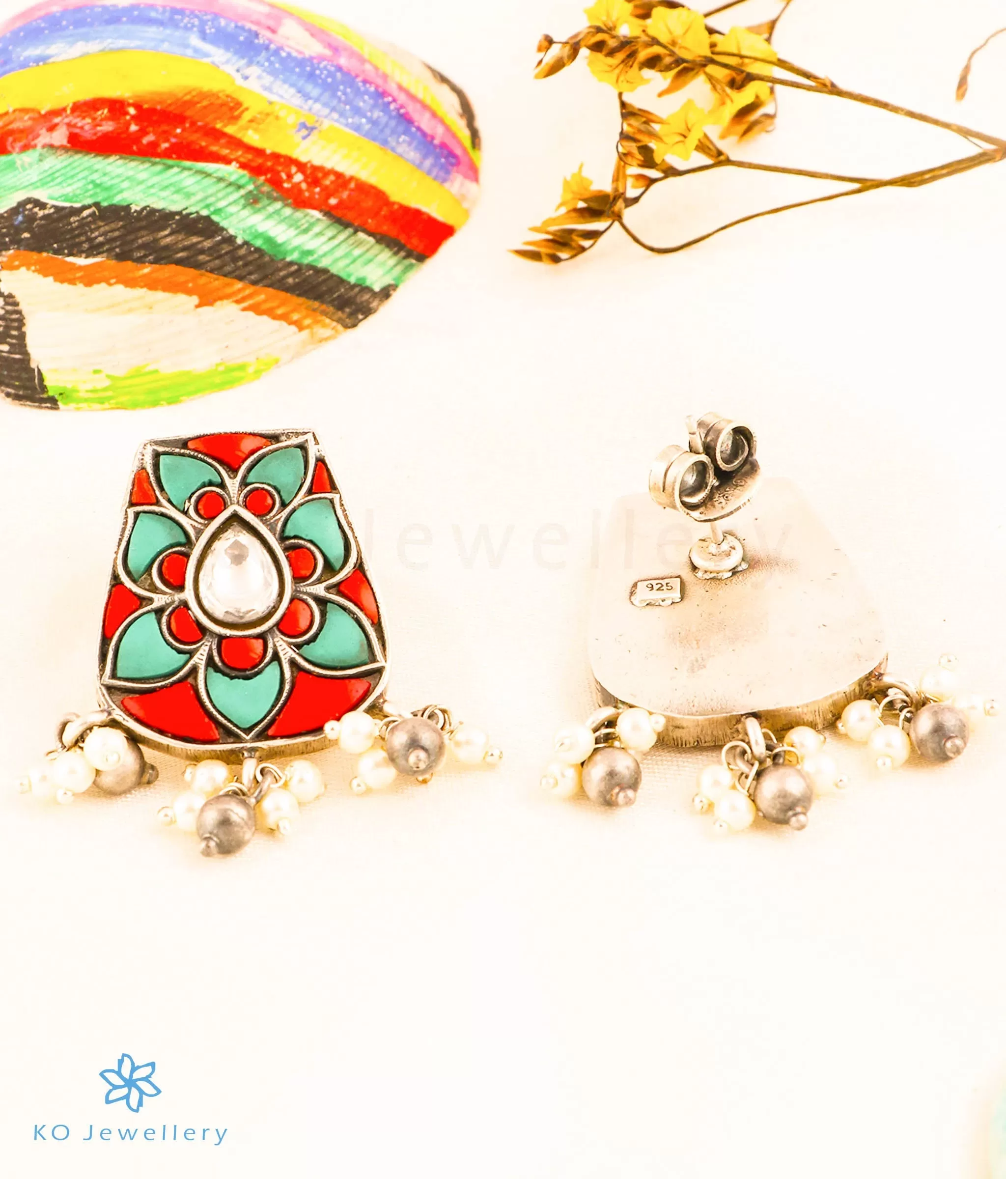 The Bhadrika Silver Lakshmi Choker Necklace & Earrings