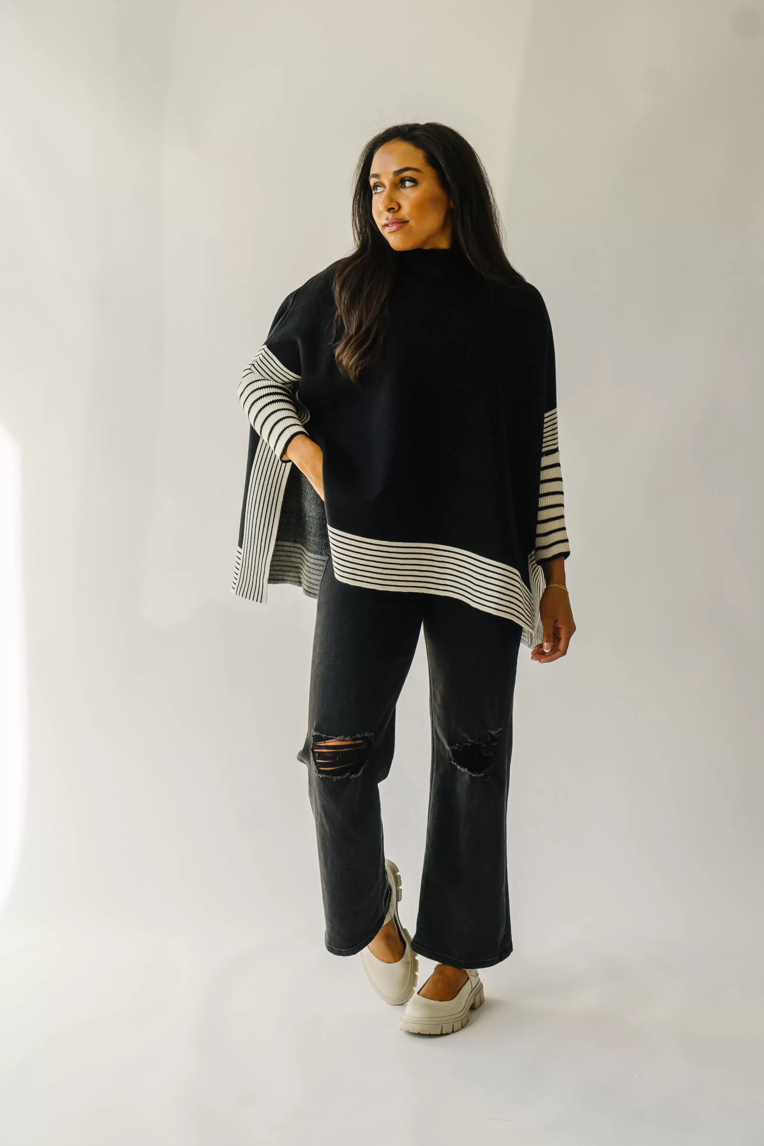 The Galva Oversized Knit Sweater in Black