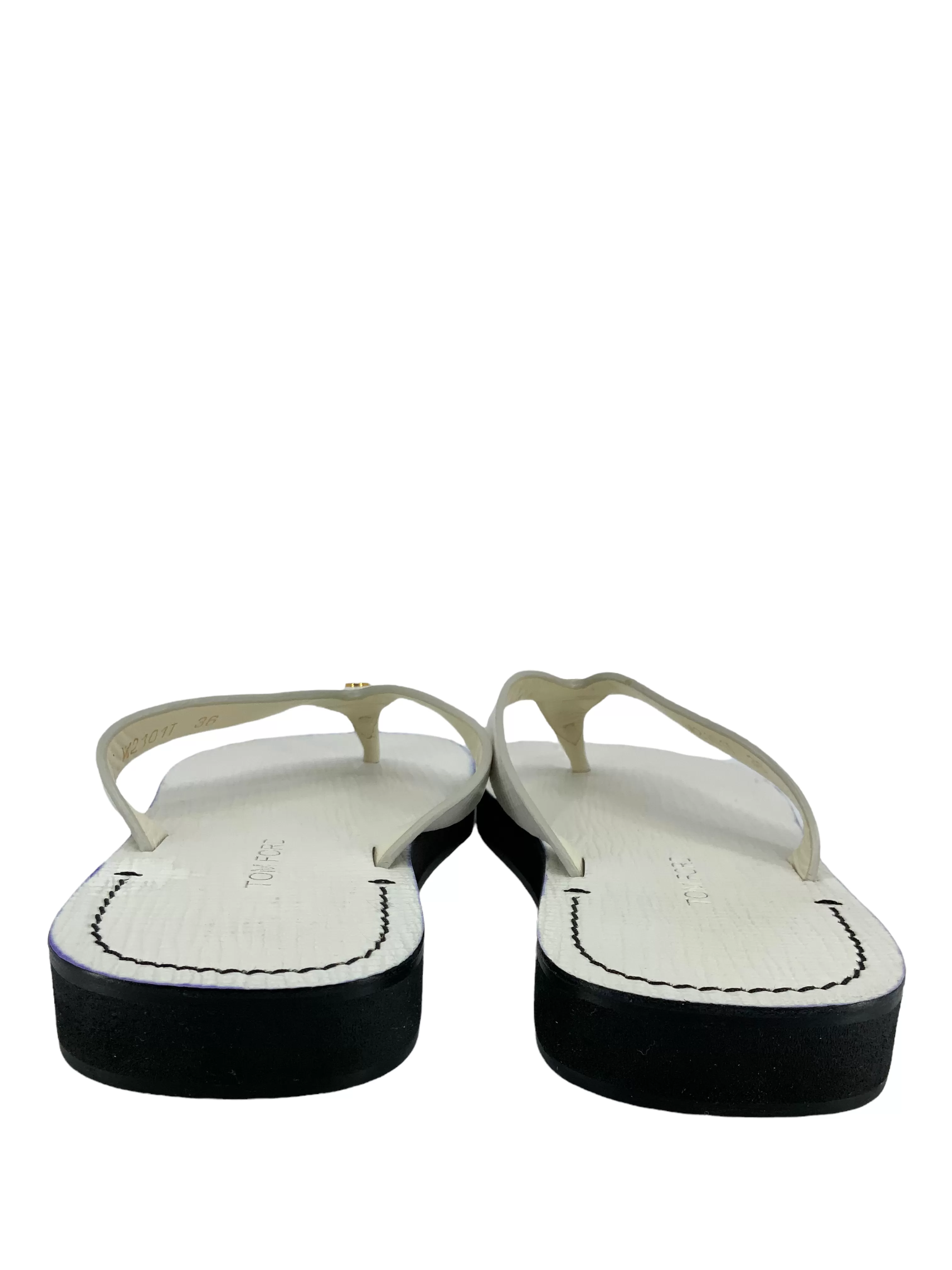 TOM FORD Textured Leather Thong Sandals Size 6