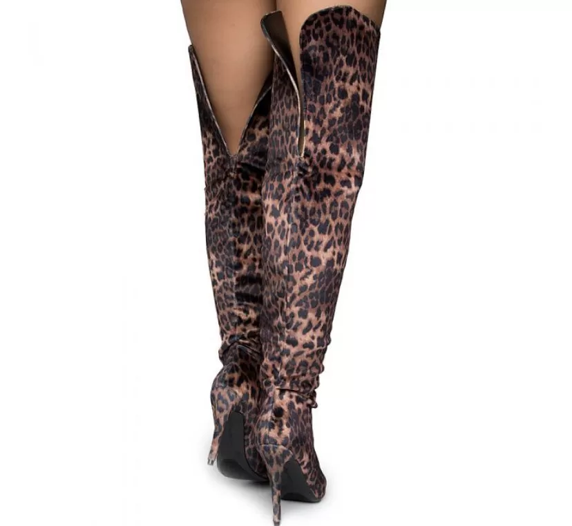 TWIN LEOVLT CHEETAH KNEE HIGH BOOTS