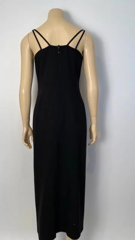 Vintage Chanel 98P, 1998 Spring black maxi long dress FR 40