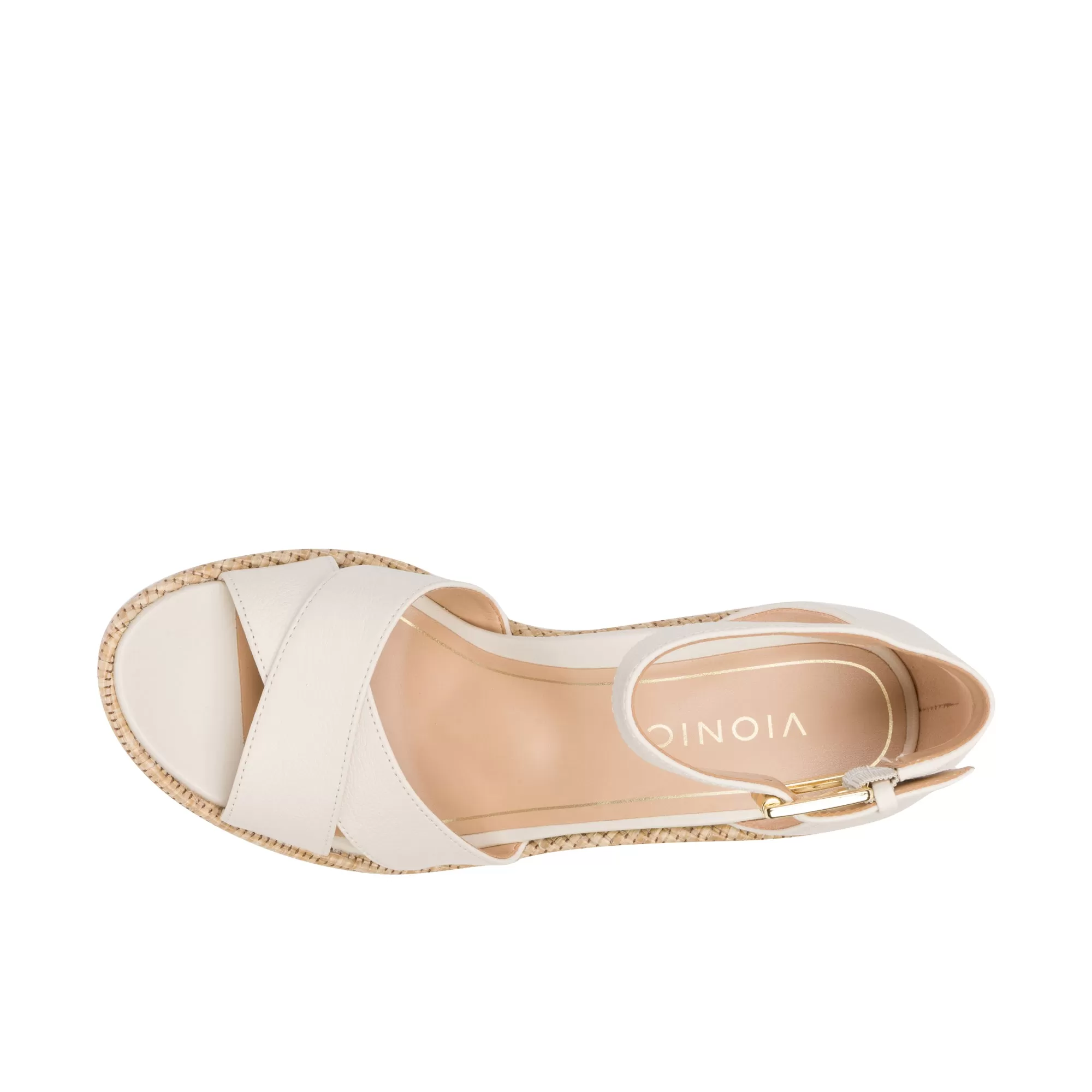 Vionic Womens Marina Wedge Sandal Cream