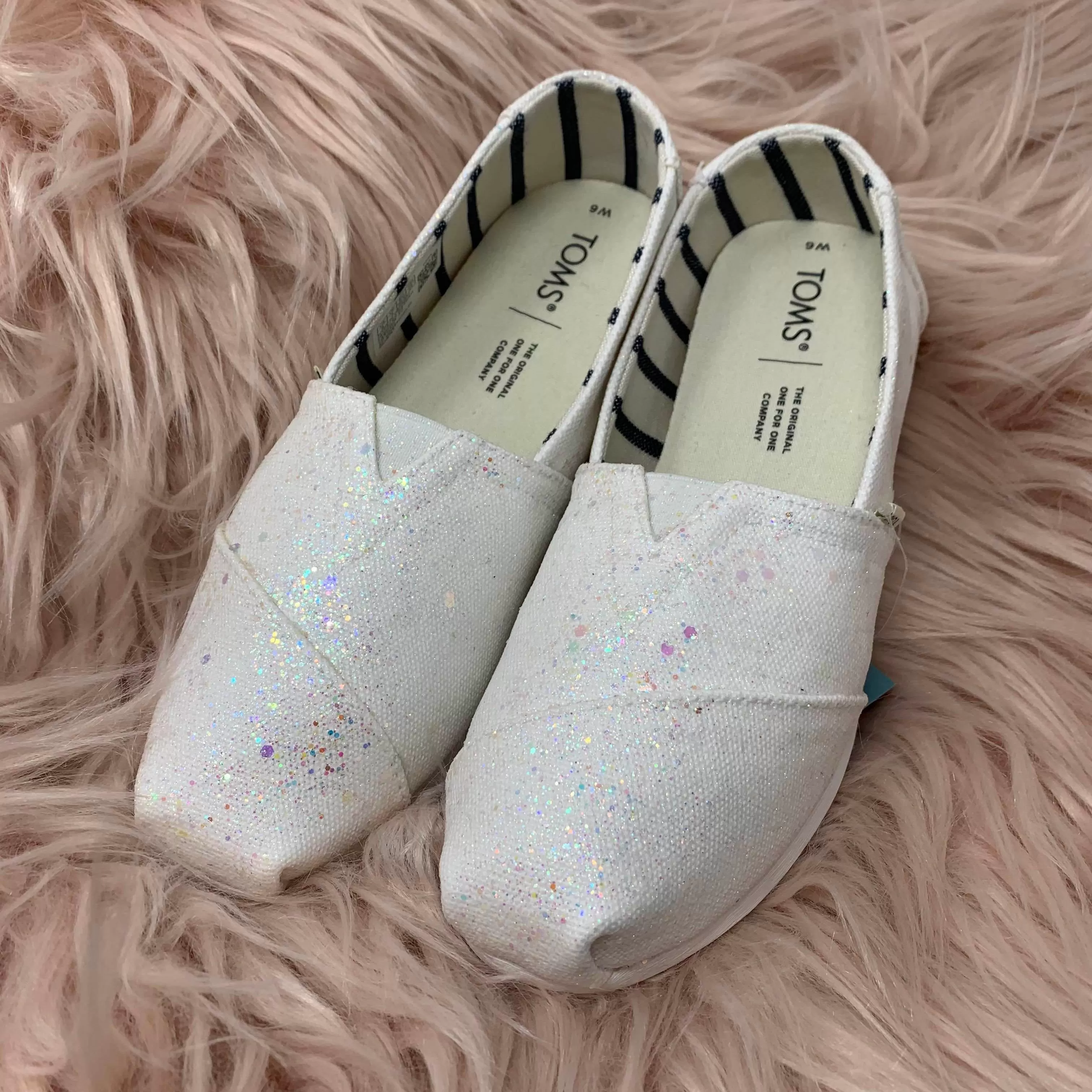 White Crystal Glitter TOMS