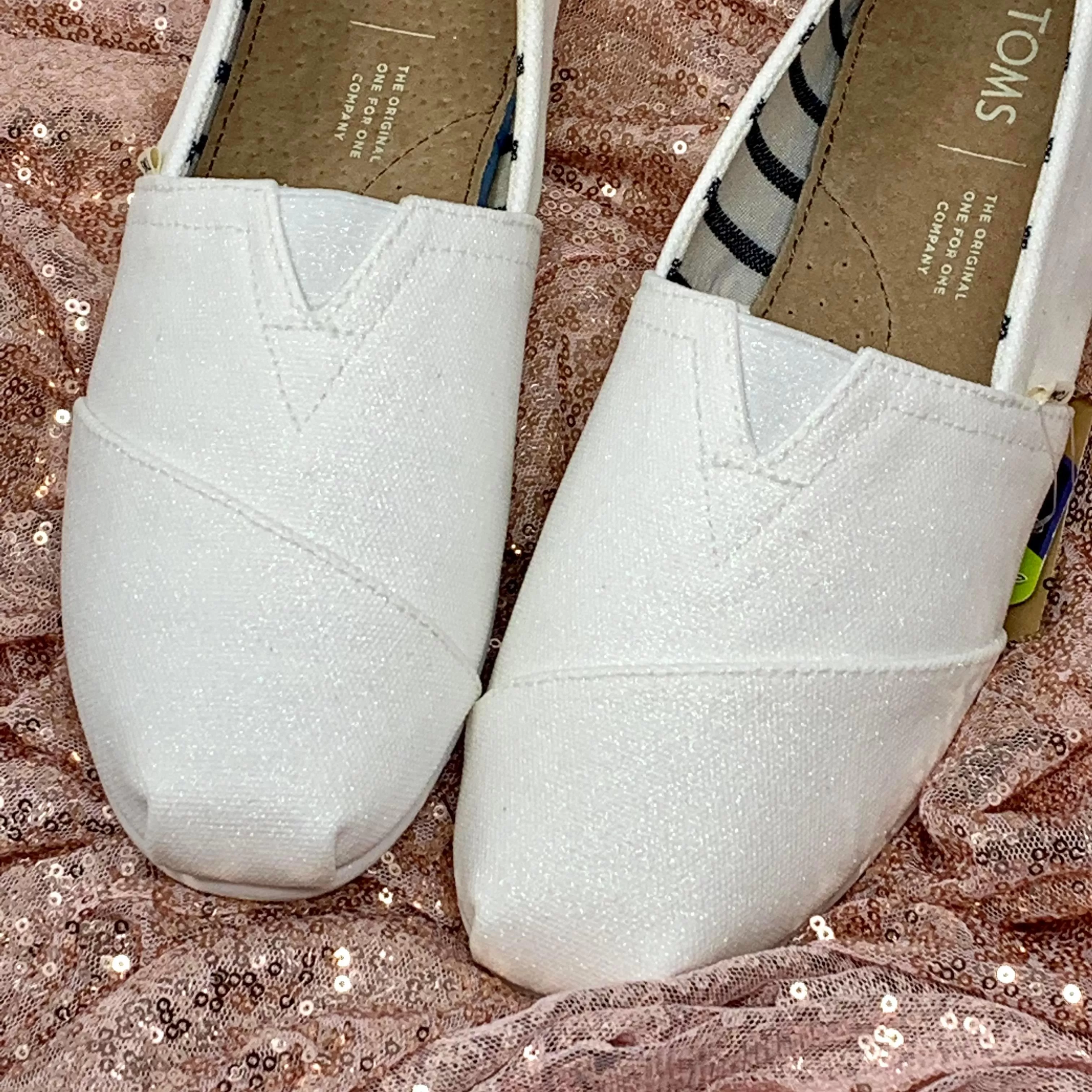 White Glitter TOMS