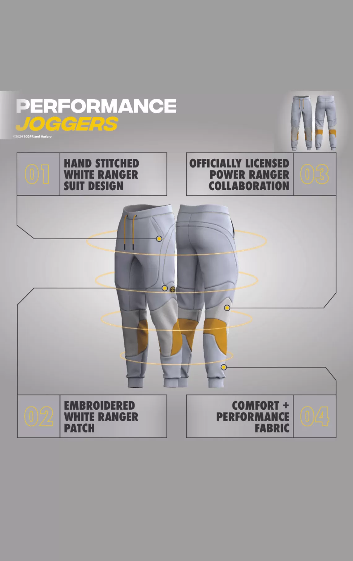 White Ranger Joggers