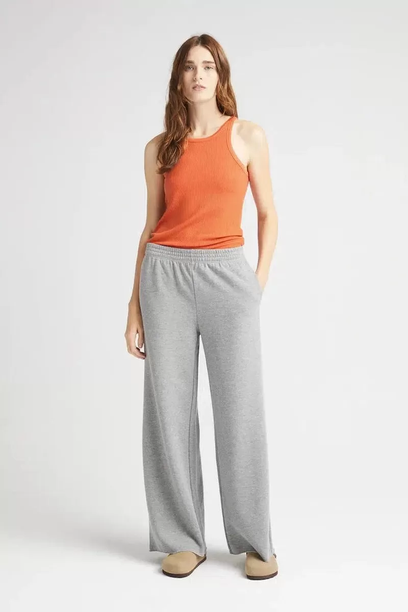 Wide Leg Fleece Pant by Richer Poorer in Grey