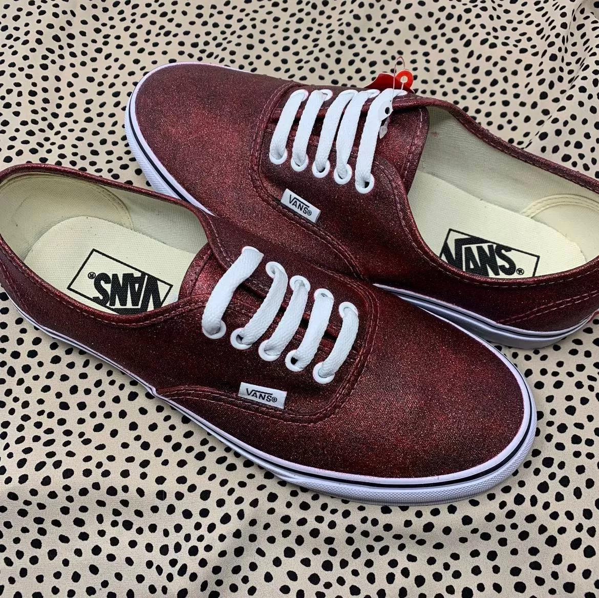 Wine Glitter Vans