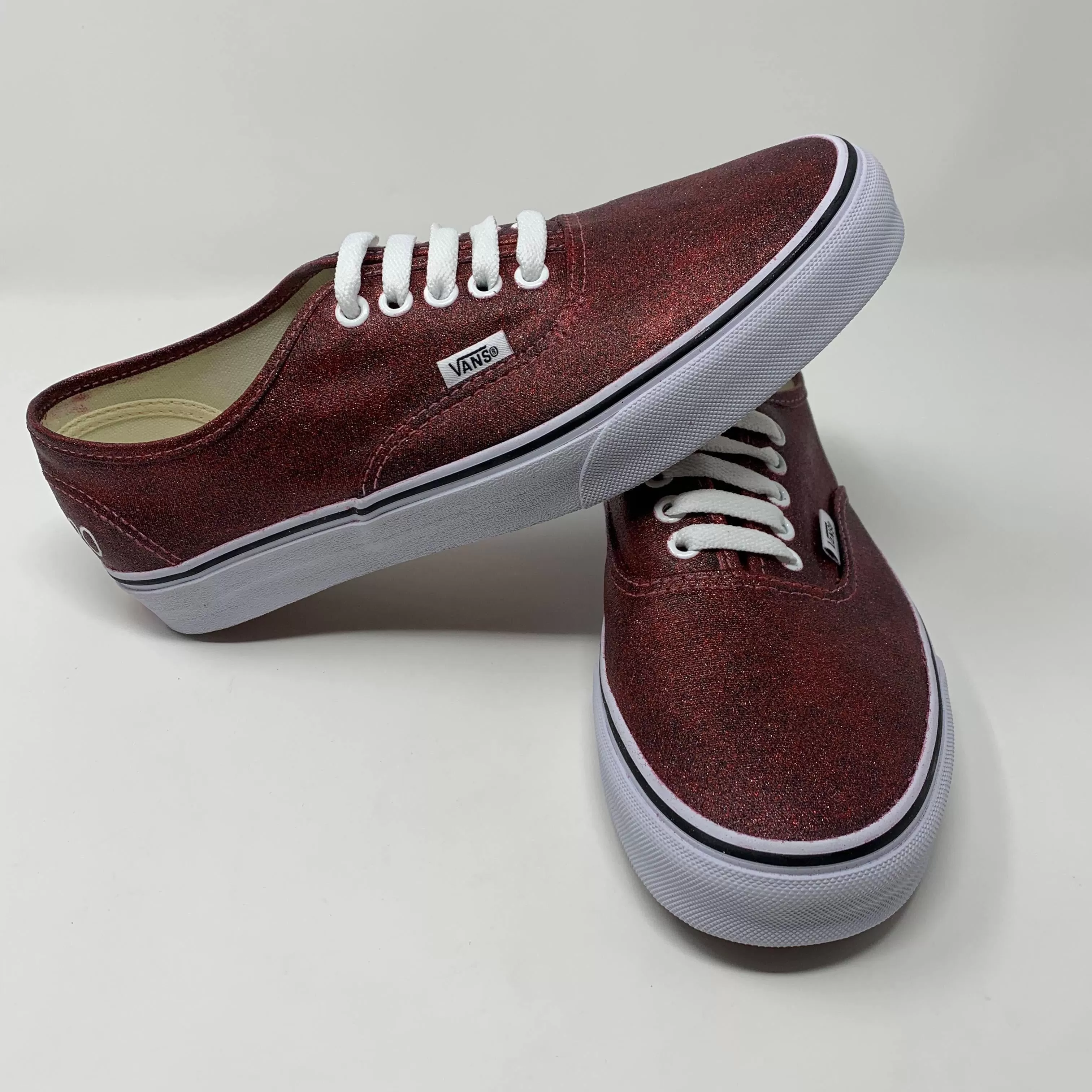 Wine Glitter Vans