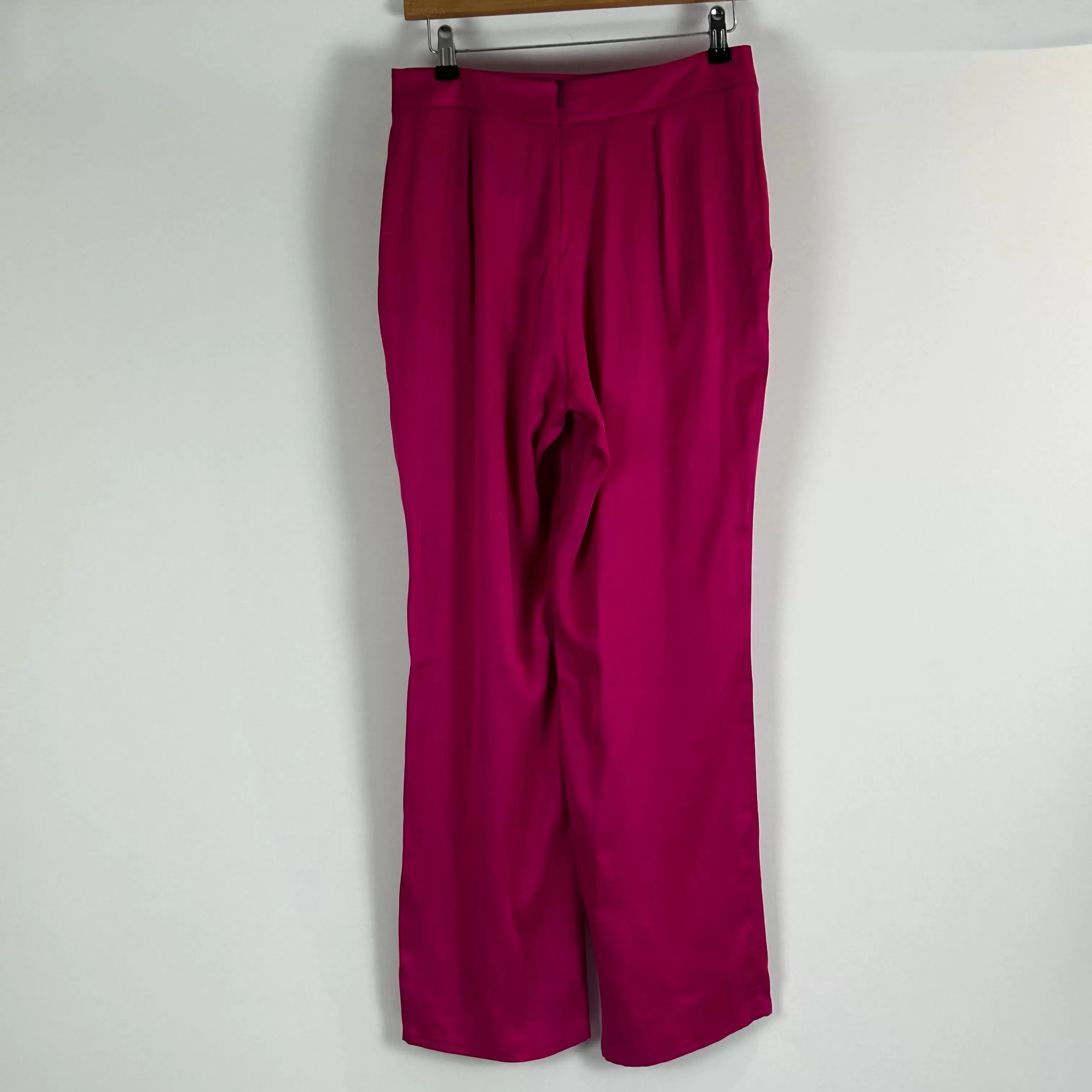 Worme Brand New 360 Fuchsia Washed Silk Crop Pants M