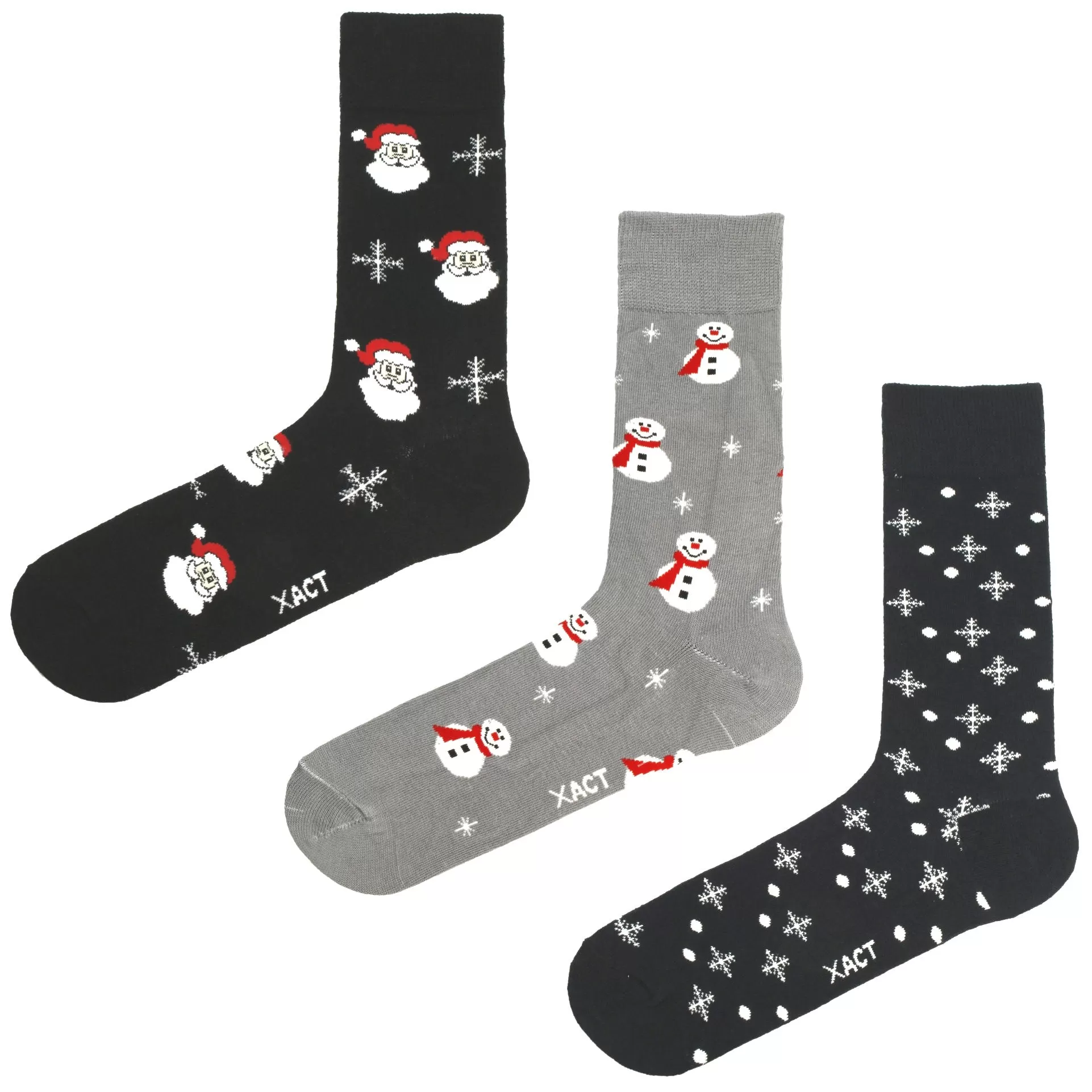 Xact Mens Christmas Xmas Socks Gift Box - UK 7-11 (3-Pack)