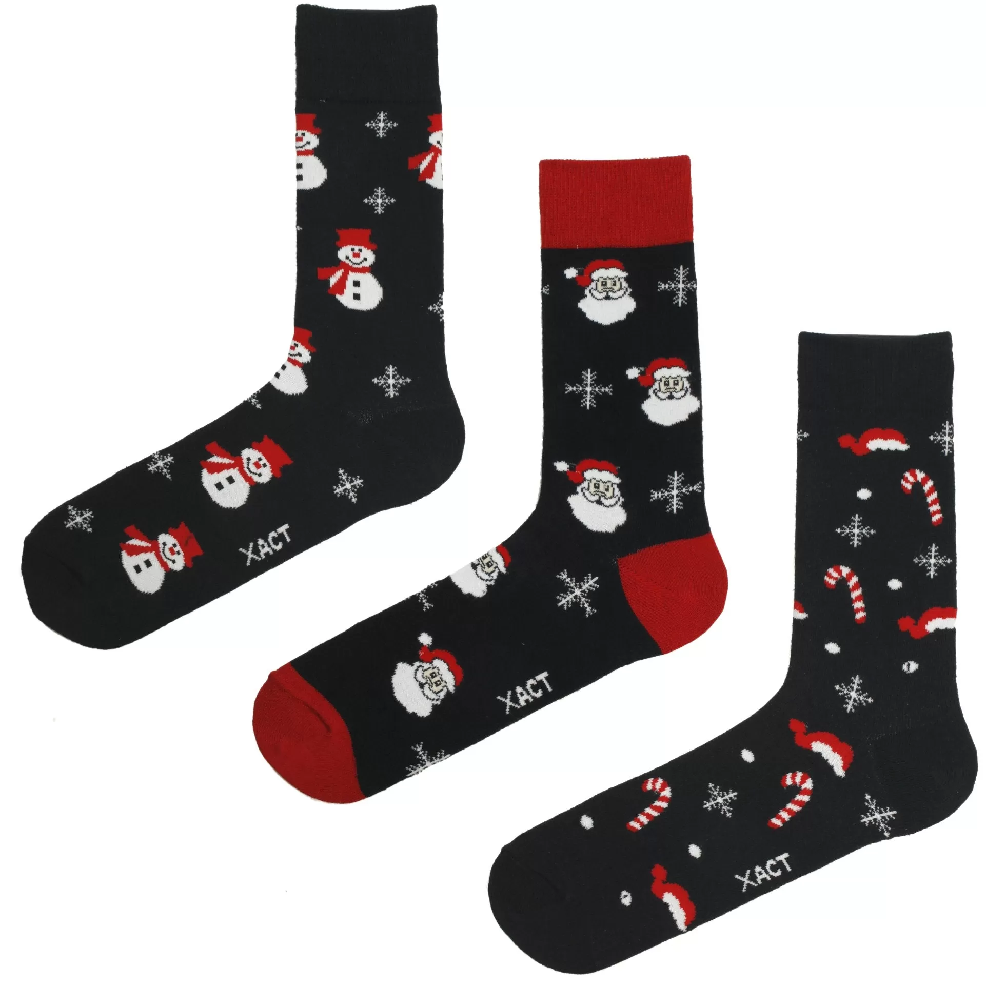 Xact Mens Christmas Xmas Socks Gift Box - UK 7-11 (3-Pack)